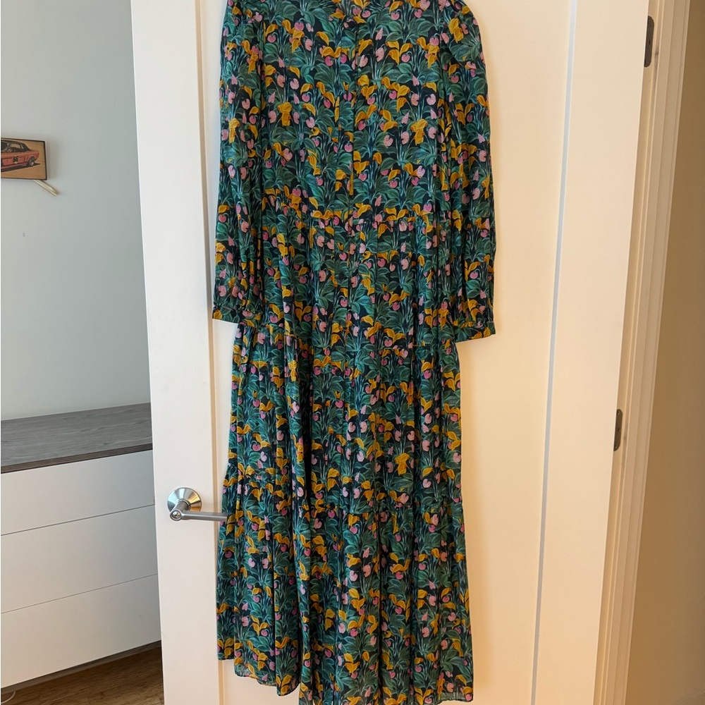 Diane Von Furstenberg Multicolor Floral Long Sleeve Dress